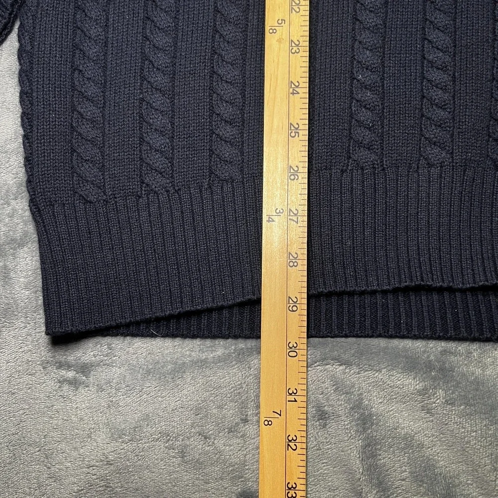 Vineyard Vines Tennis Merino Wool Sweater Men's Large Navy Cable Knit V Neck